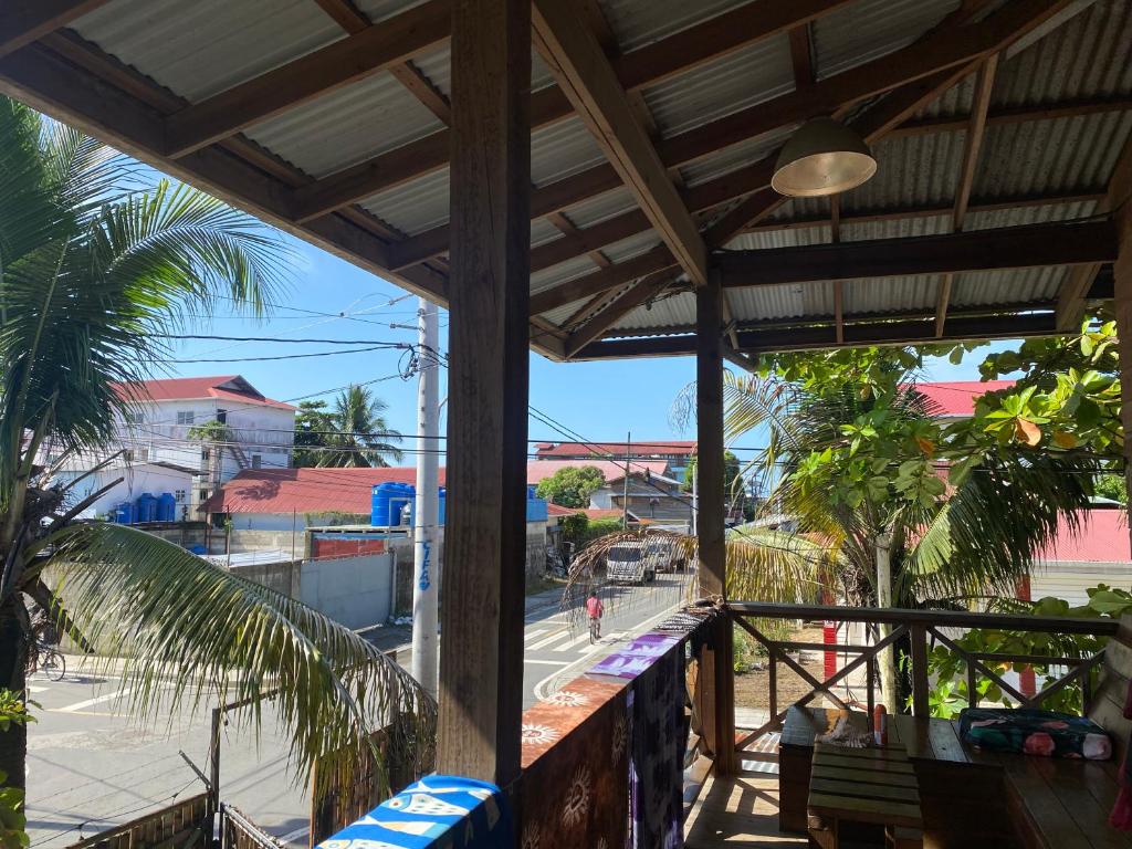 a balcony with a view of a street at Boca Estrella in Bocas Town
