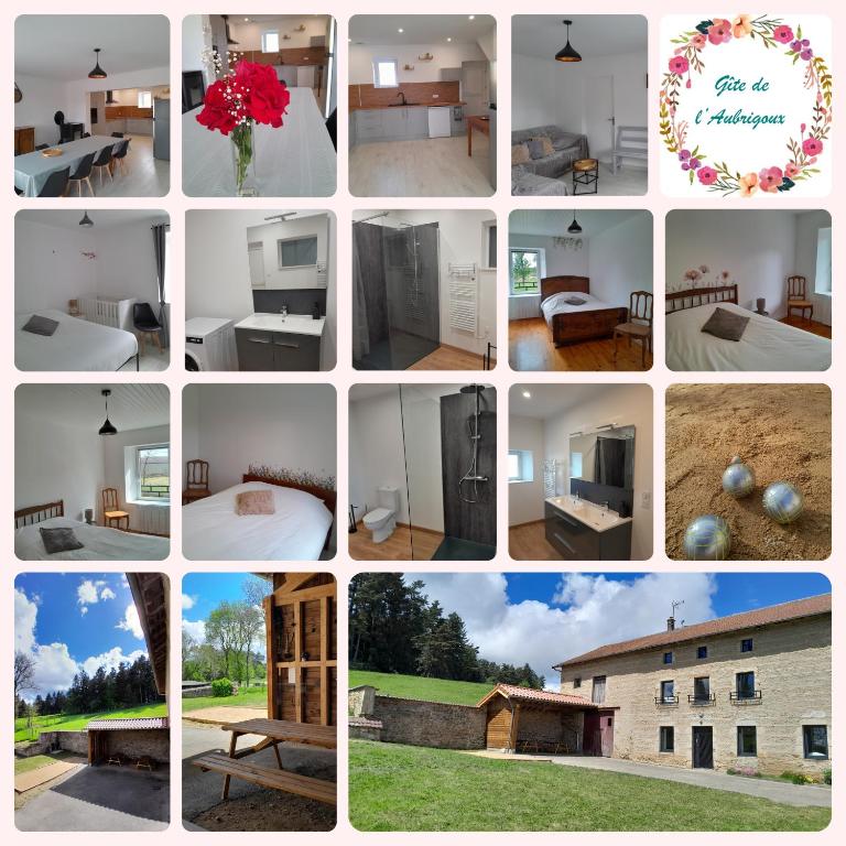 a collage of photos of different types of houses at Gîte de l'Aubrigoux - Maison in Saint-Jean-dʼAubrigoux