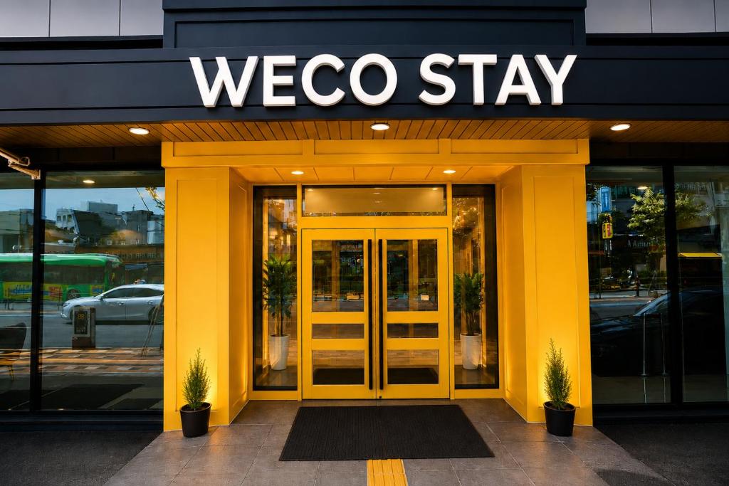 a store front with a verso sign on the door at WECO STAY Cheongnyangni in Seoul