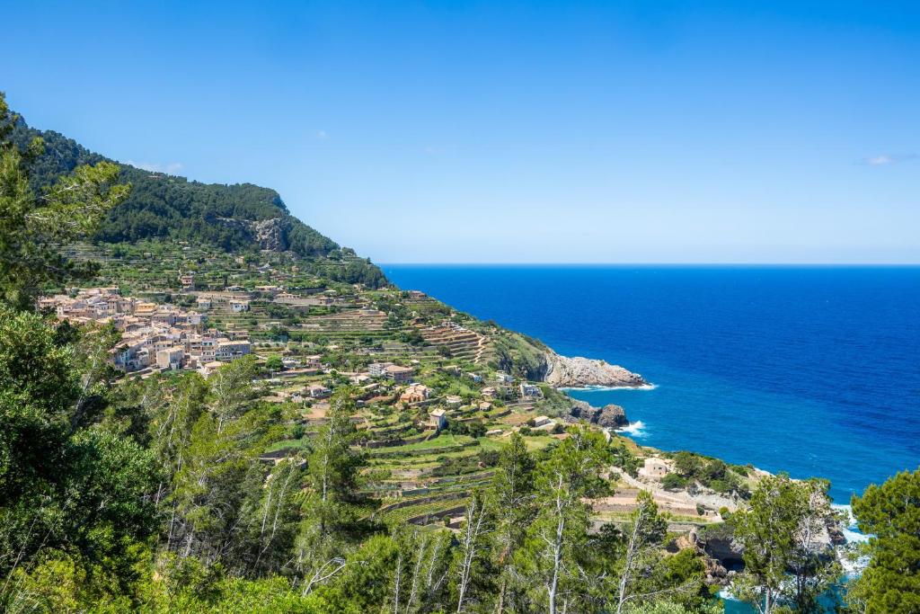a view of the amalfi coast at Ca Sa Padrina Banyalbufar in Banyalbufar