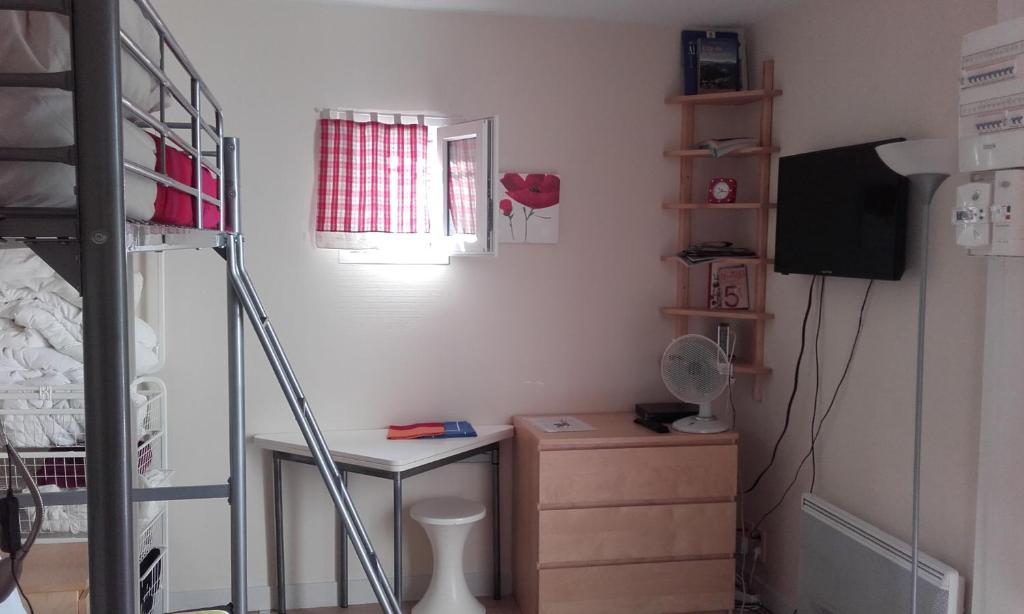 TV a/nebo společenská místnost v ubytování Studio Dijon entre fac hopital et centre