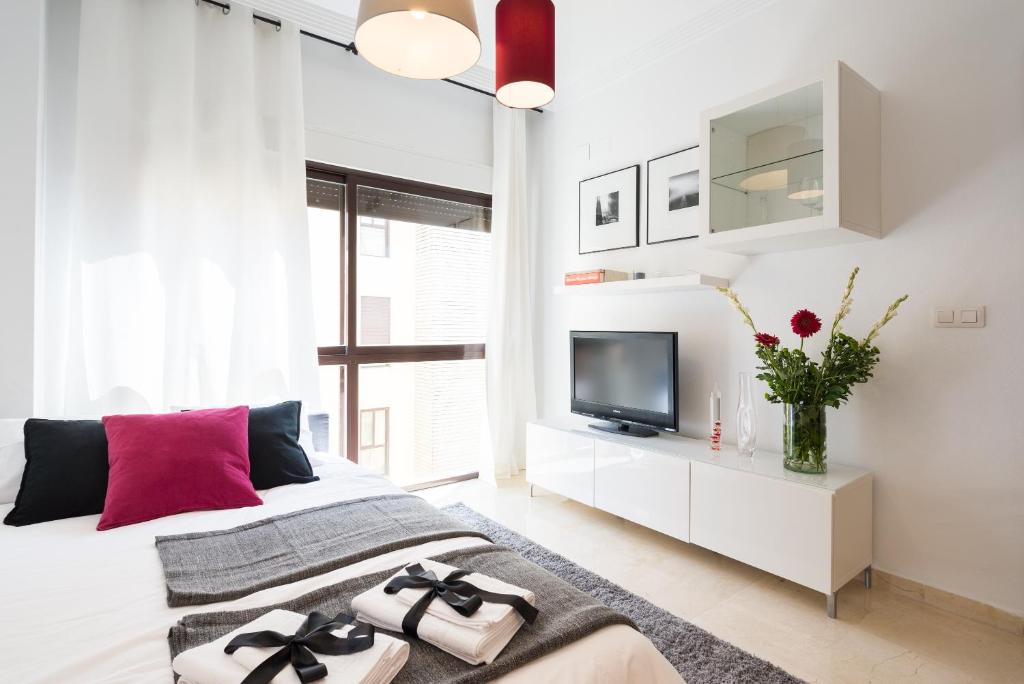 TV a/nebo společenská místnost v ubytování Colón12 Urban Apartment