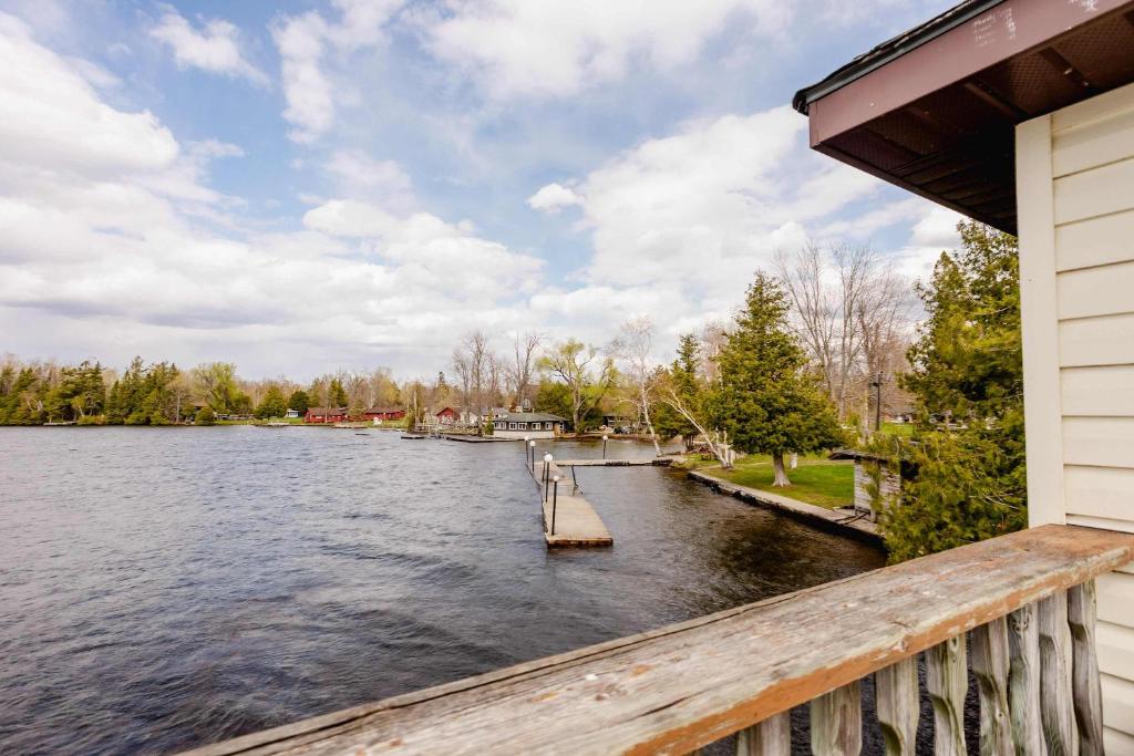 a view of a lake from a house at Upper Boathouse on Balsam Lake #1 in Kawartha Lakes