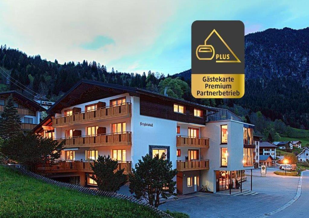 a building with a sign in front of it at Aparthotel Bergkristall in Brand