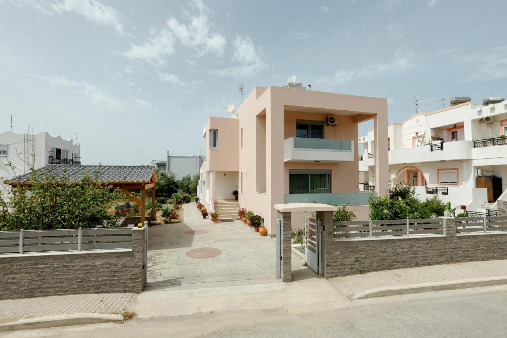 a view of a building from the street at Valentina's Luxe Apartment in Mastihari