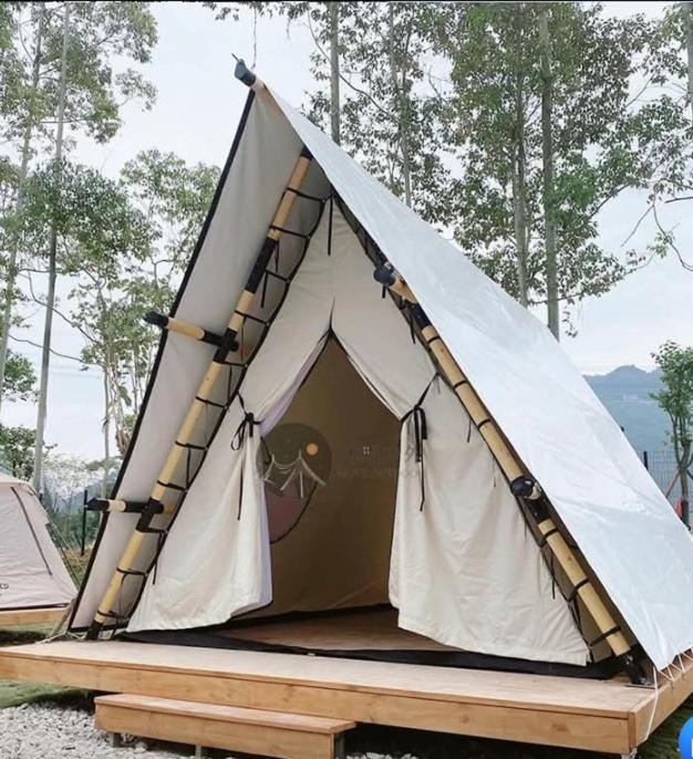 a tent with a picture of a skull on it at Cuyabeno Glamping in Cuyavenus