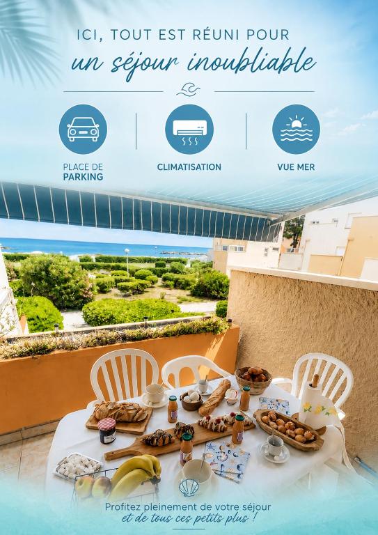La Perle Marine - Vue Mer - Accès direct Plage - Place de parking - Climatisation - Wifi