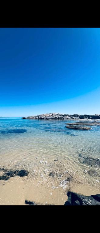a view of a beach with the ocean at Bungalow sul mare in Costa Rei