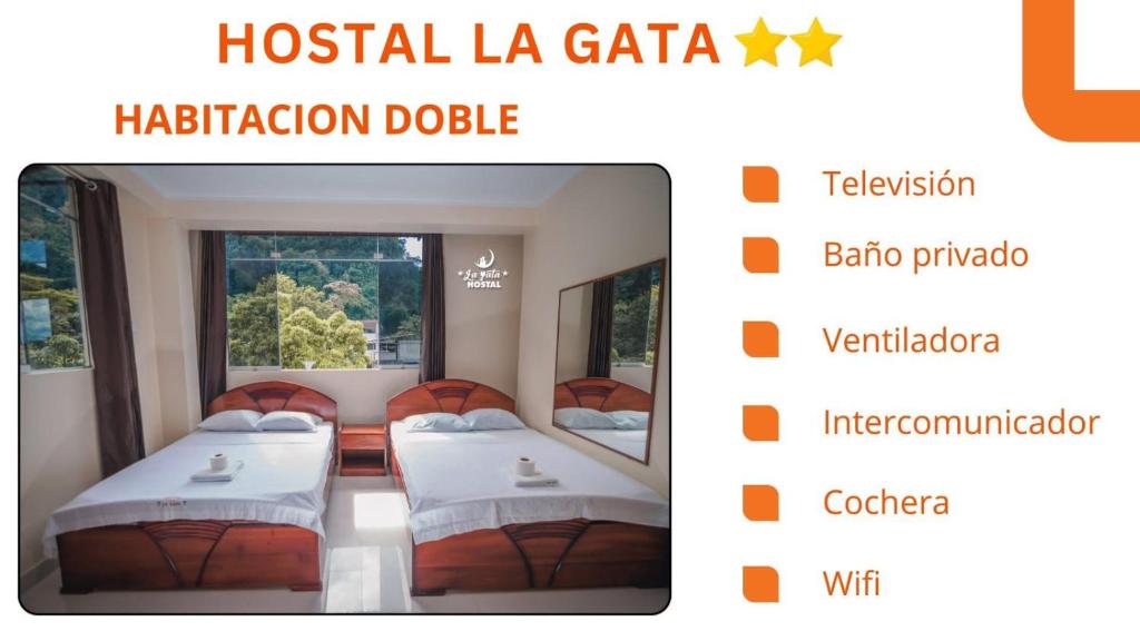 a screenshot of a hotel la gachaization double room at Hostal La Gata in Tingo María