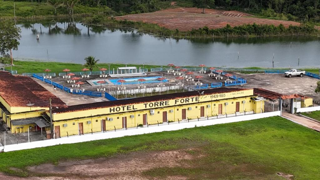 an aerial view of a hotel houseforgeforgeforge at Hotel Torre Forte in Careiro