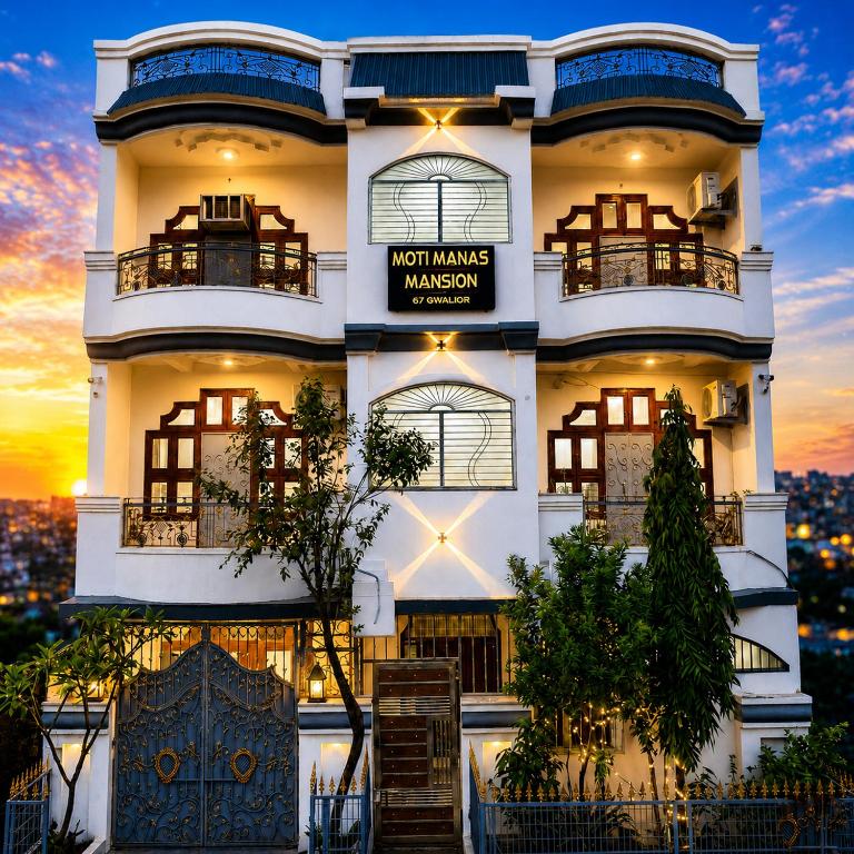 a building with a sign that reads not humans mansion at Moti Manas Mansion - A Homestay in Gwalior in Gwalior