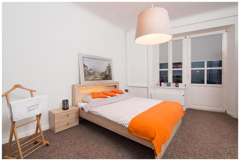 Posteľ alebo postele v izbe v ubytovaní Apartamenty Rynek3 , Kazimierz Dolny
