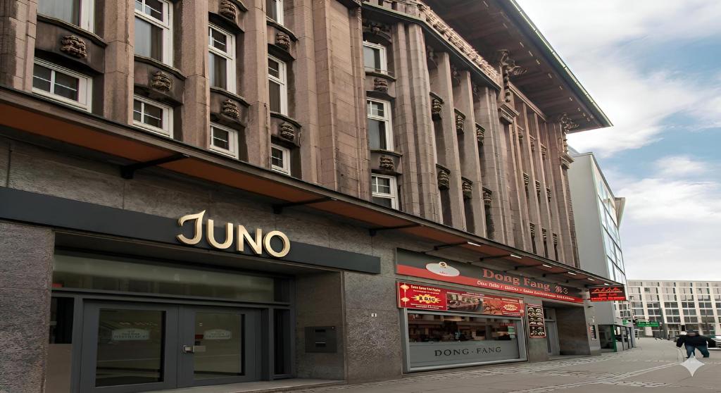 a jumeo store on the side of a building at Juno Suites Bremen City in Bremen