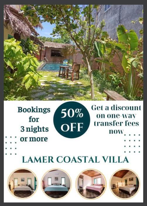 a flyer for a discount for nights or more at Lamer Coastal Villa in Hoi An