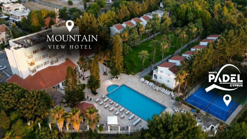 an aerial view of the mountain view hotel with a pool at Mountain View Hotel in Kyrenia