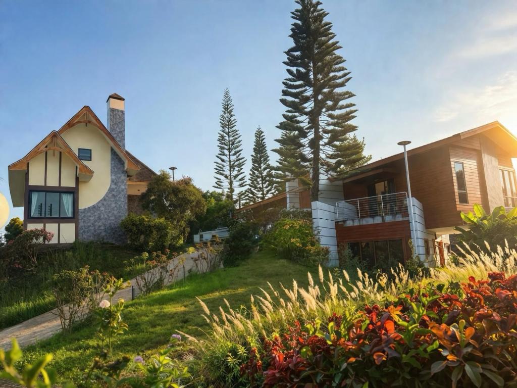 a house on a hill with a garden at silverpine khao kho in Phetchabun