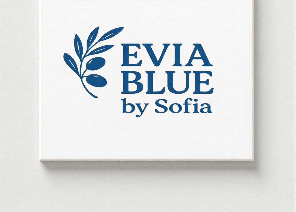 ein weißer Rahmen mit den Worten eva blue by soita in der Unterkunft Evia Blue by Sofia in Lefkandi Chalkida