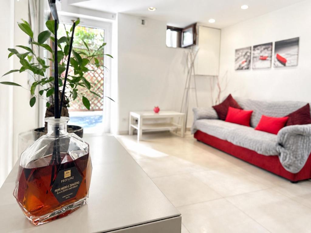 a vase on a table in a living room at BASSA MAREA in Gaeta