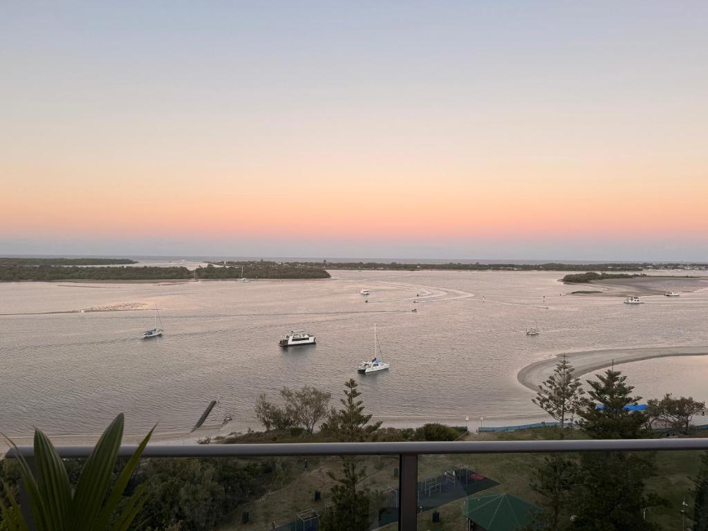 a view of a harbor with boats in the water at Vitamin Sea - Gold Coast luxury on the lagoon in Gold Coast