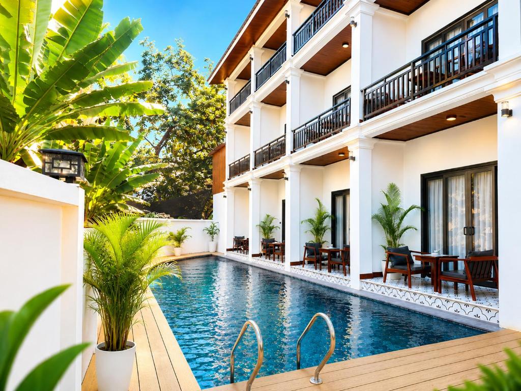 an image of a villa with a swimming pool at Dawn Garden Luangprabang Hotel in Luang Prabang