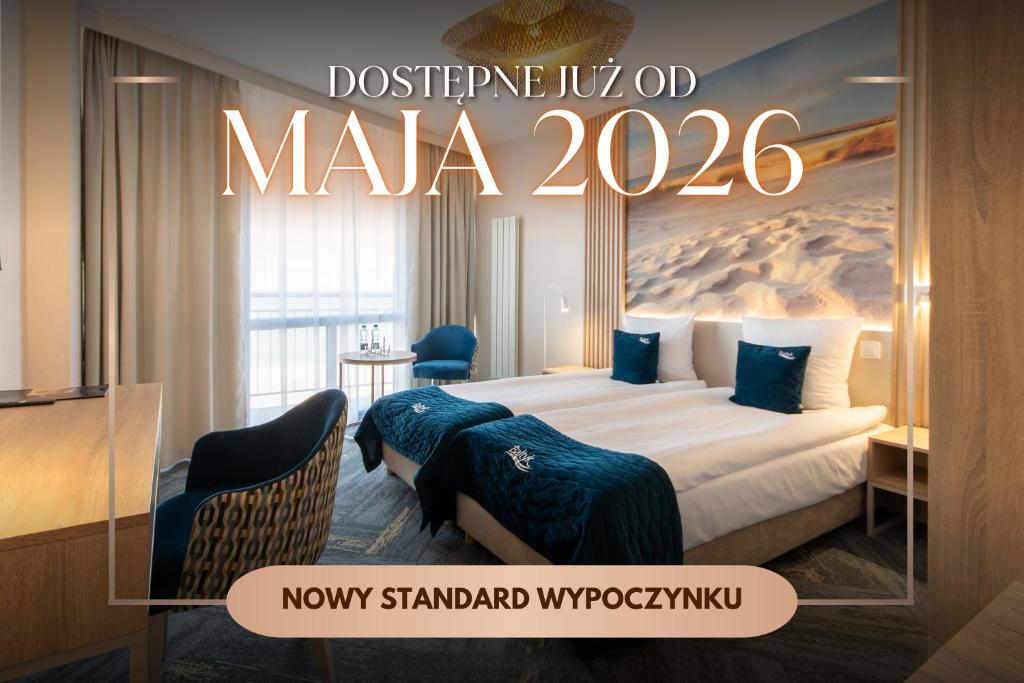 a poster of a hotel room with a bed at Sanatorium Uzdrowiskowe Bałtyk in Kołobrzeg