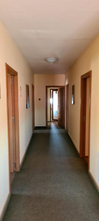 an empty hallway of an empty room with doors at Motel Casa Stimatu in Bărcăneşti