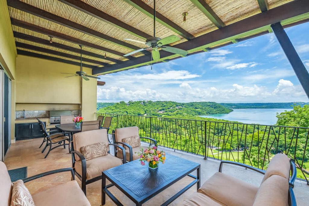 a patio with a view of the water at Las Terrazas 7 Peninsula Papagayo in Nacascolo