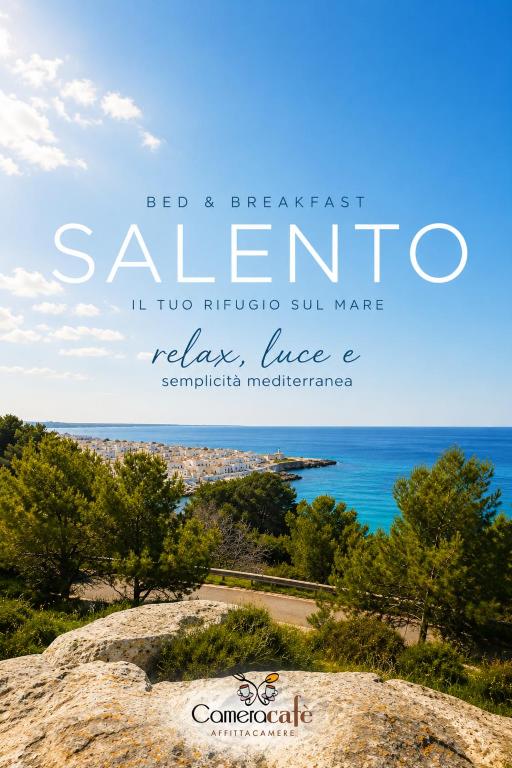 a view of the ocean from the top of a cliff at Camera Cafè Affitta camere in Nardò
