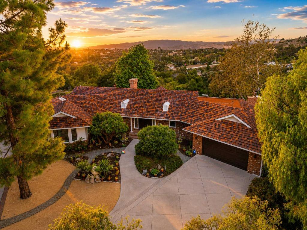 an aerial view of a house with a yard at Spacious Villa Private Gameroom in Fallbrook