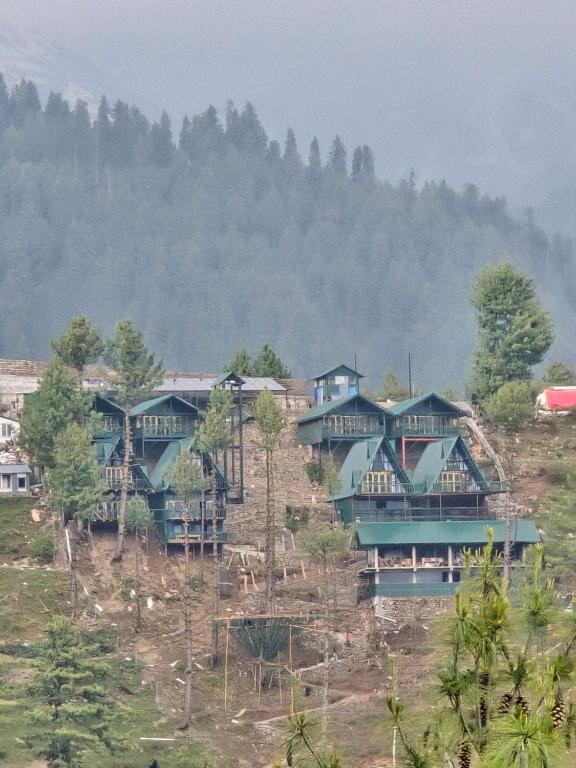 a large house on top of a hill with trees at Dar Al Masyaf in Sharan