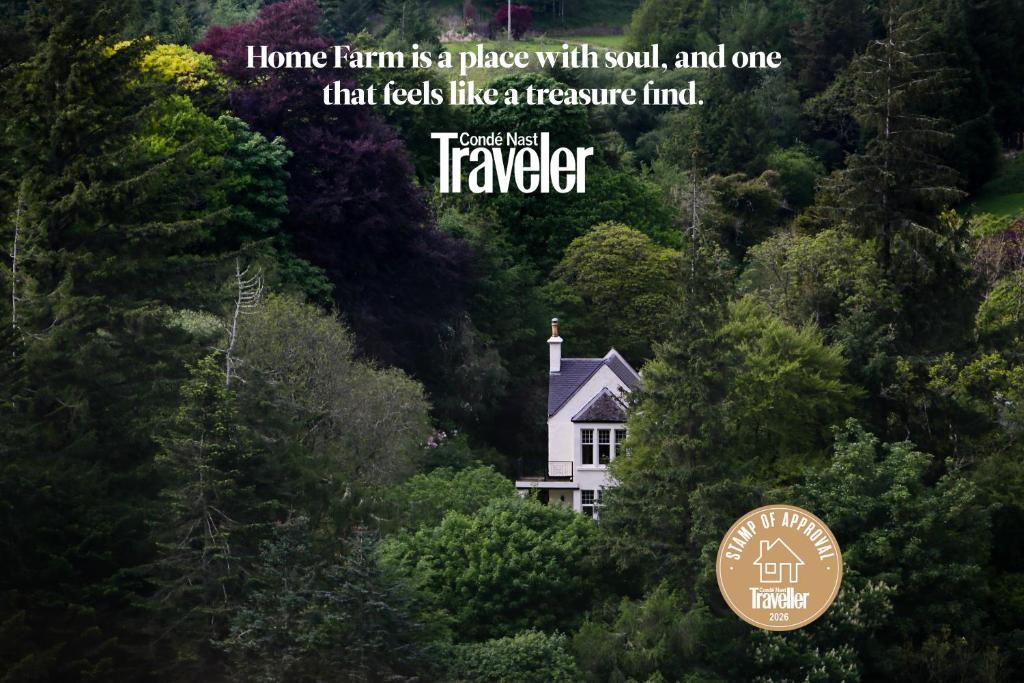 a house in the middle of a forest at Home Farm in Oban