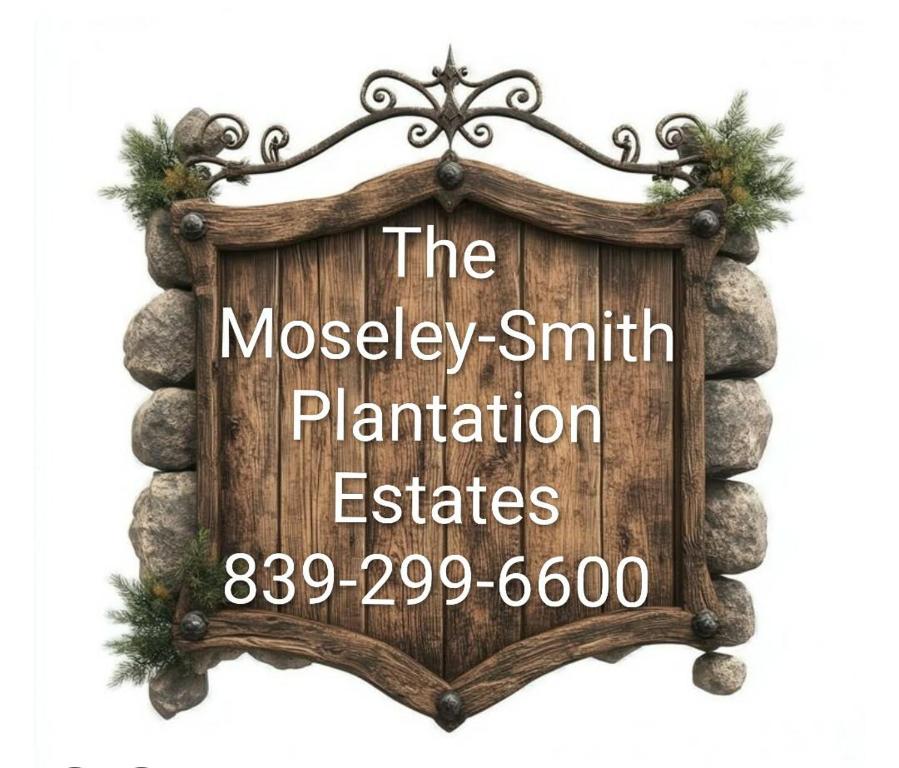 a sign that reads the mooseley smiths plantation estates at The Moseley-Smith Plantation SHARED LIVING Queen Bedroom in Aiken