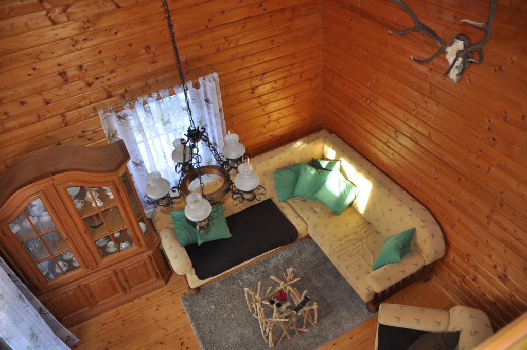 Voodi või voodid majutusasutuse Holzhaus in Hinterstoder toas