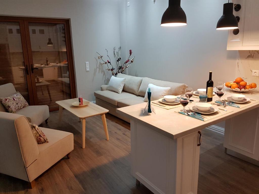 Posezení v ubytování Great Alexander Suites