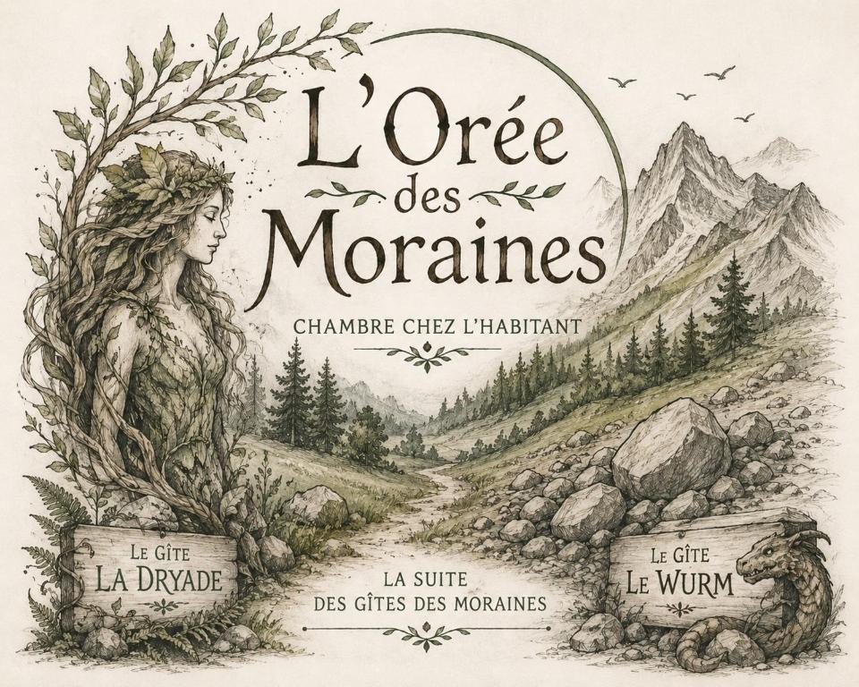 a drawing of a woman in a mountain at l'Orée des Moraines in Monnet-la-Ville