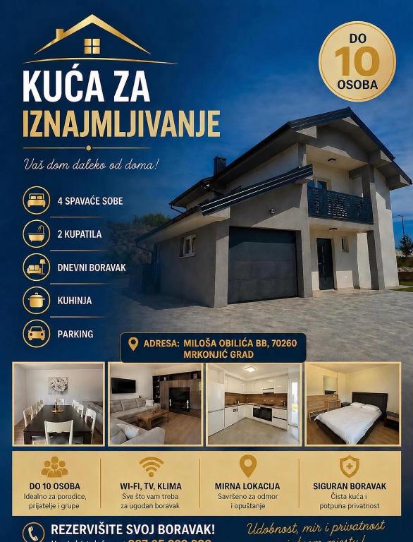 a flyer for a kova zarma kalamalamalamalamalam house at NMS Promet in Mrkonjić Grad