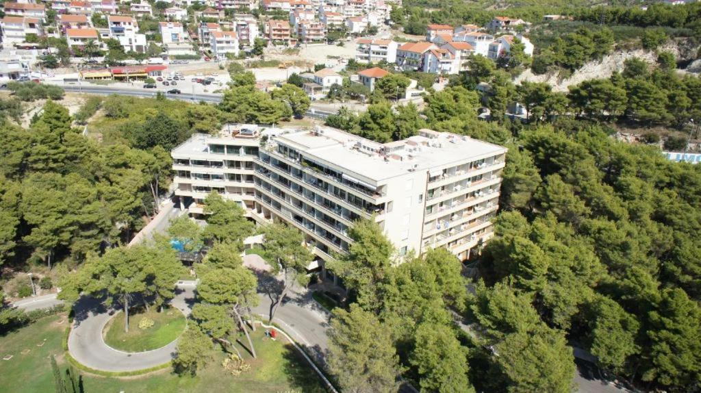 an overhead view of a large white building at Pine Resort by Residence in Strožanac