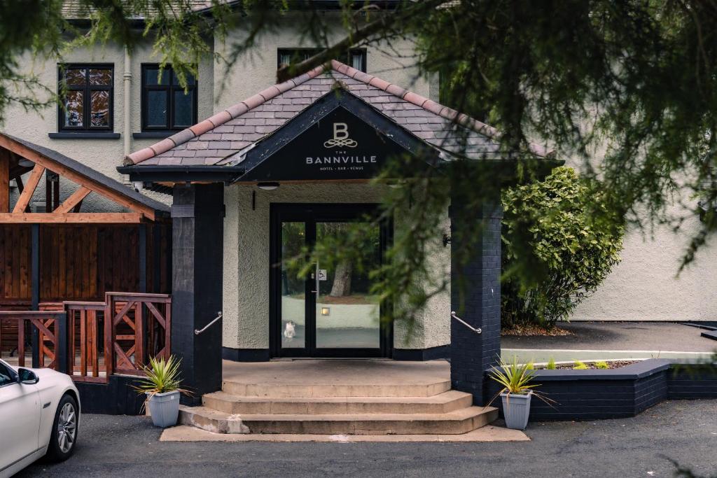 a entryway to a house with a black entrance at The Bannville Hotel in Banbridge
