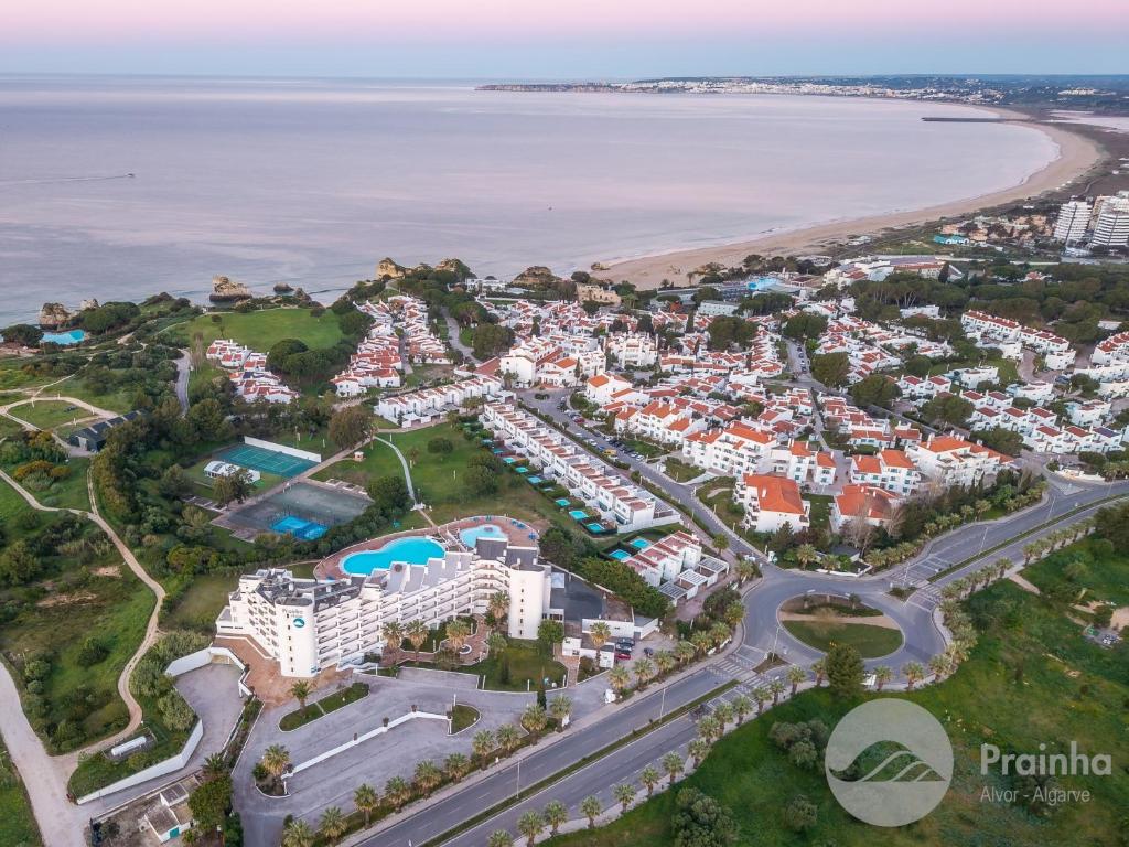 an aerial view of a resort near the beach at Prainha Clube in Alvor