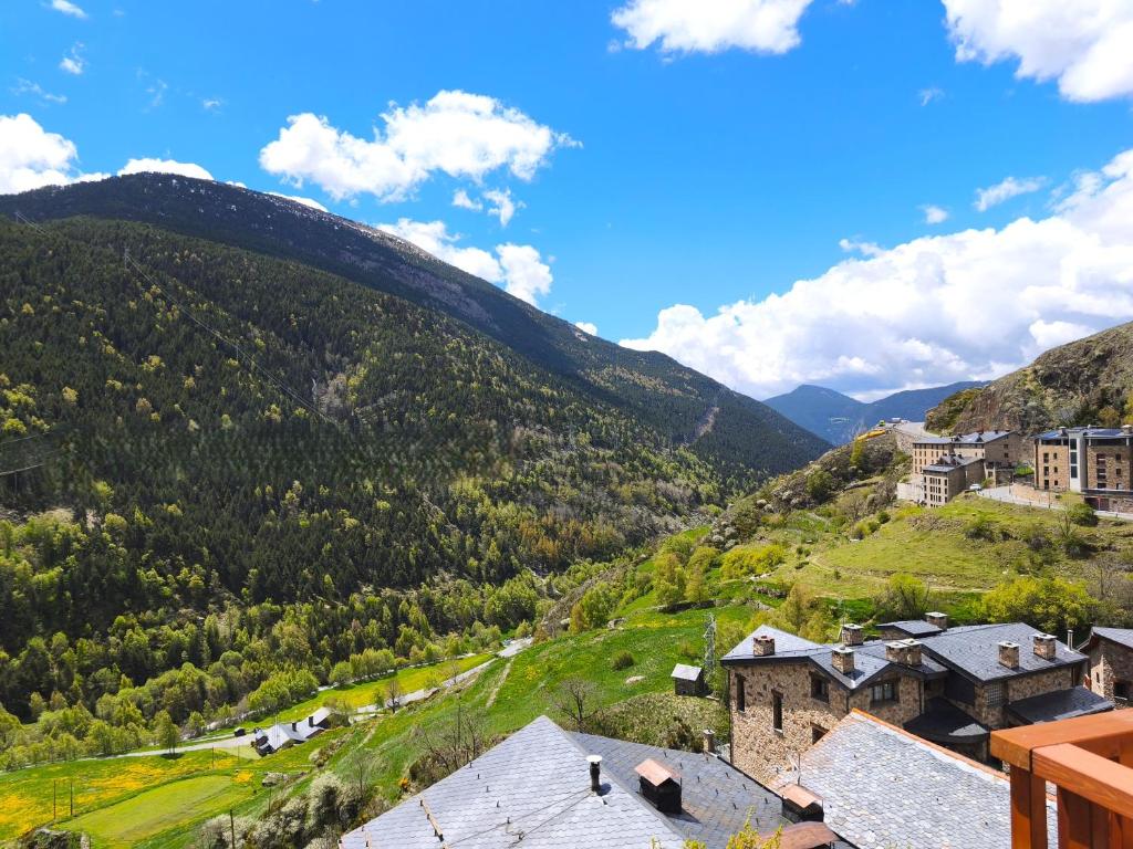 a view of a village in the mountains at AC Apartaments Solana Ransol in Ransol