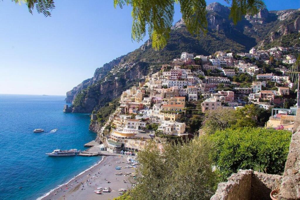 a view of positano on the amalfi coast at Hotiday Ponza Scogliera in Ponza