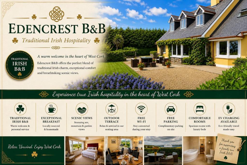 ein Flyer für einen Hausbauer mit einem Haus in der Unterkunft Edencrest B&B in Bantry