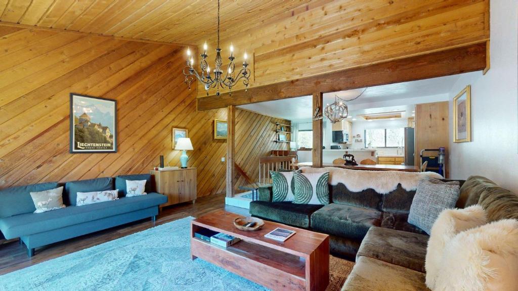a living room with a couch and a table at Ridge Condo 2610 in Sun Valley