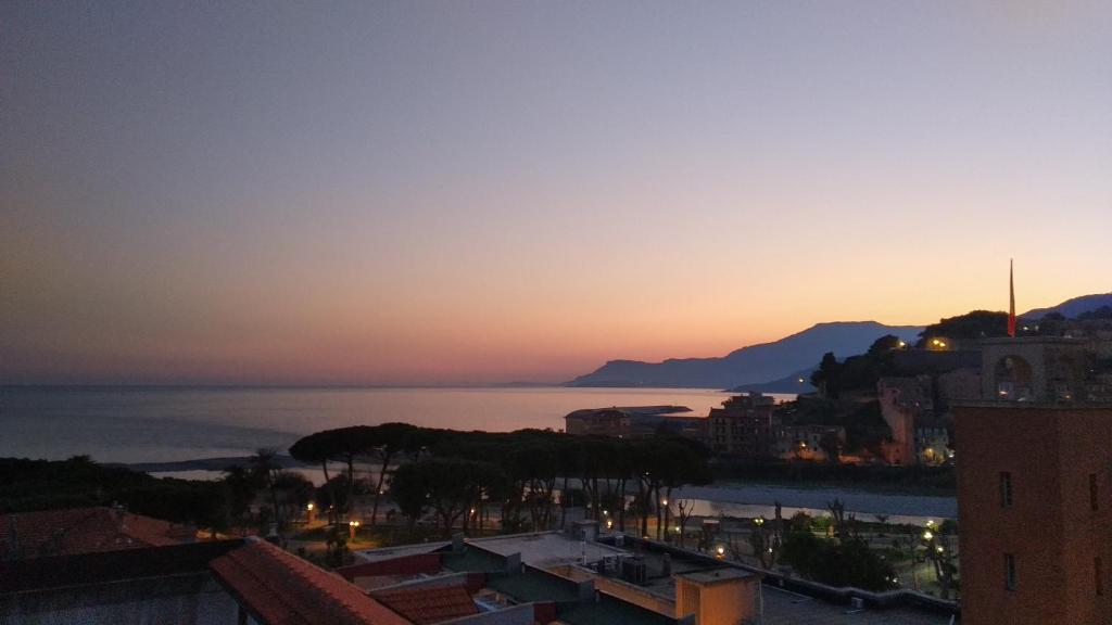 a view of the city of dubrovnik at sunset at Attico Sole e Mare in Ventimiglia