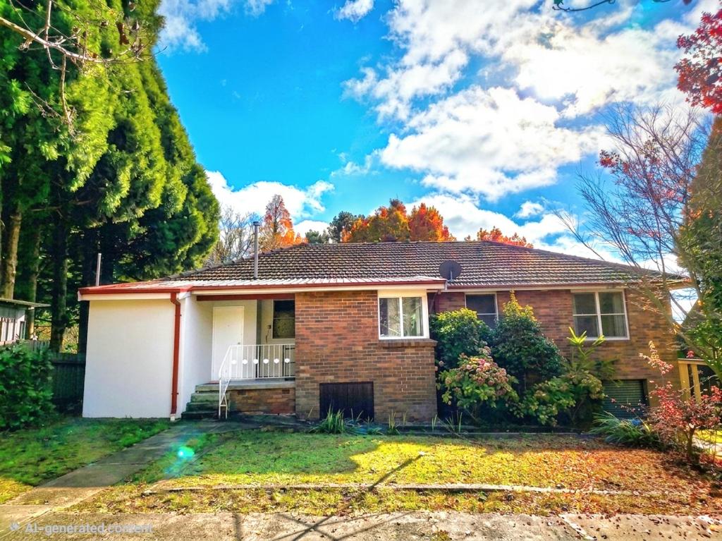 a brick house with a white garage at Mount St. Raphael's in Leura