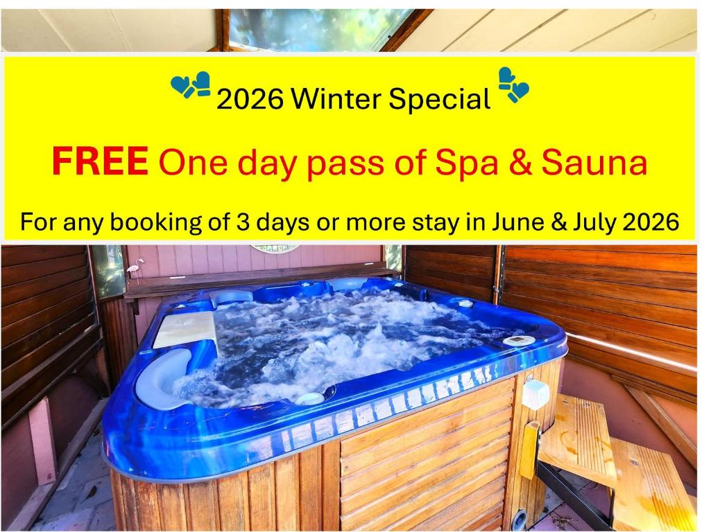 a hot tub with snow on top of it at Spacious Guest Room 7 Sleeps 5 Near Shops with Free Parking in Highett