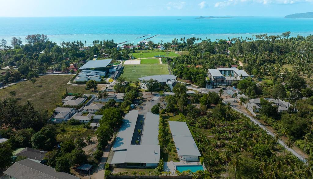 an aerial view of a park next to the ocean at Maraleina Sports Resort in Nathon Bay