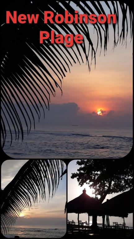 a picture of the sunset and a new rotation phase at ROBINSON PLAGE Appartement in Lomé