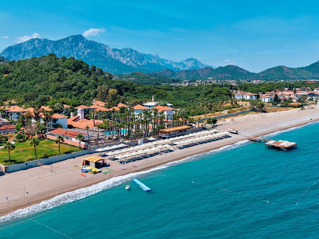 an aerial view of a beach with a resort at Fun Sun Smart Akman Beach in Kemer