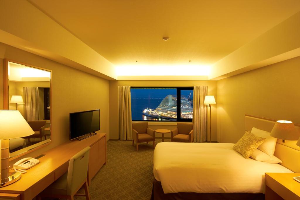 TV a/nebo společenská místnost v ubytování Hotel Okura Kobe